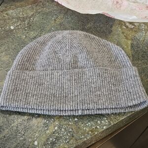 Gray Ribbed Knit Beanie